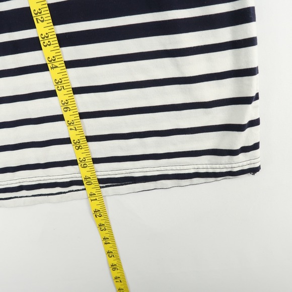 Athleta Skirt Womens Small Blue White Striped Side Slits Stretch Seaside - Picture 6 of 9